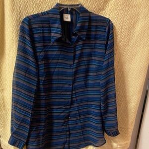 CAbi Blue and Green Striped Tops